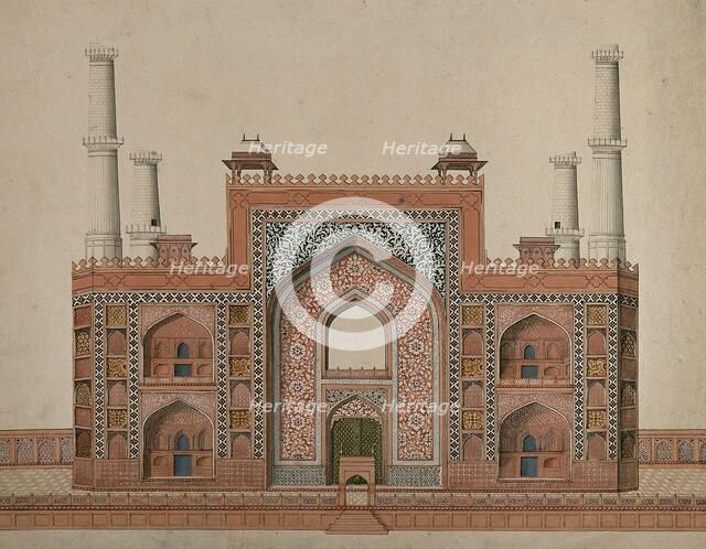 Sikandra, near Agra, Uttar Pradesh: gateway to the mausoleum of the... (between 1800 and 1899?). Creator: Unknown.