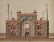 Sikandra, near Agra, Uttar Pradesh: gateway to the mausoleum of the... (between 1800 and 1899?). Creator: Unknown