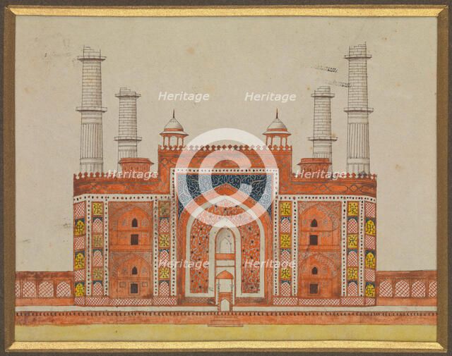 Sikandra, near Agra, Uttar Pradesh: gateway to the mausoleum..., (between 1820 and 1829?). Creator: Unknown.