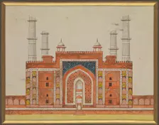 Sikandra, near Agra, Uttar Pradesh: gateway to the mausoleum..., (between 1820 and 1829?). Creator: Unknown