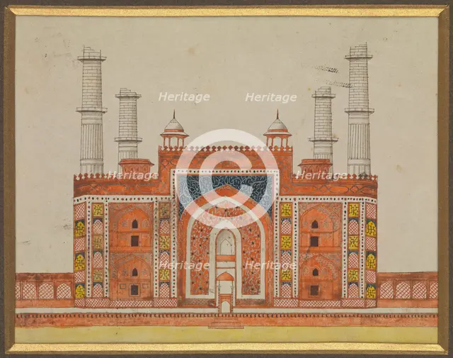 Sikandra, near Agra, Uttar Pradesh: gateway to the mausoleum..., (between 1820 and 1829?). Creator: Unknown.