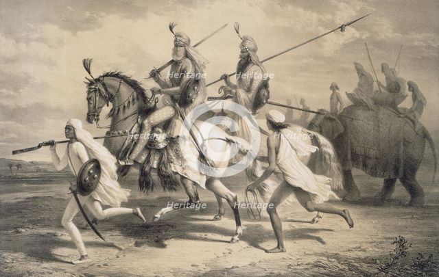 Sikh Chieftans going Hunting, 1858. Creator: A. Soltykoff (1806?1859).