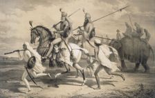 Sikh Chieftans going Hunting, 1858. Creator: A. Soltykoff (1806?1859)
