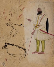 Sikh Noble (possibly Raja Dhian Singh, 1796-1843..., c1840. Creator: Unknown