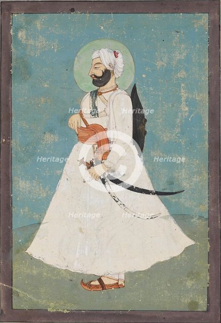 Sikh nobleman in profile, c1800. Artist: Unknown.
