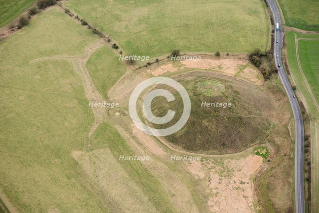 Silbury Hill, a large late Neolithic monumental mound, near Avebury, Wiltshire, 2019 Creator: Damian Grady.