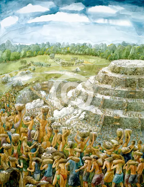 Silbury Hill, c2400BC, (c1990-2010). Artist: Judith Dobie.