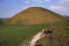 Silbury Hill, Wiltshire from the West, 20th century. Artist: CM Dixon