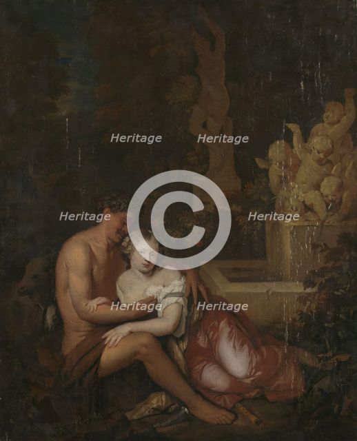 Silén and nymph, after Caspar Netscher, Undated. Creator: Unknown.
