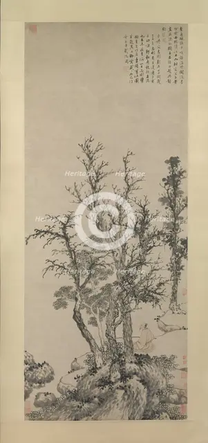 Silent Angler in an Autumn Wood, dated 1475. Creator: Shen Zhou.