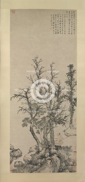 Silent Angler in an Autumn Wood, dated 1475. Creator: Shen Zhou.