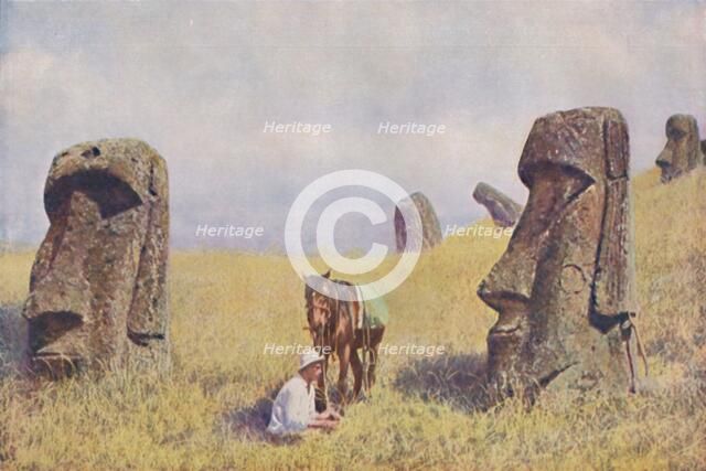 'Silent Custodians of the Secrets of an Old Polynesian Culture', c1935. Artist: William Scoresby Routledge.