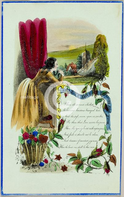 Silent Love (valentine), c. 1840. Creator: Unknown.