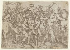 Silenus Carried, 1543. Creator: Antonio Fantuzzi