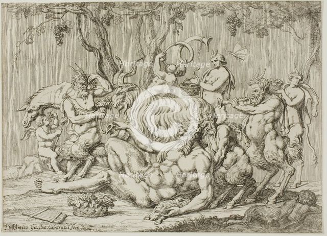 Silenus Reclining with Goats and Satyrs, n.d. Creator: Giovanni Battista Galestruzzi.