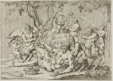 Silenus Reclining with Goats and Satyrs, n.d. Creator: Giovanni Battista Galestruzzi
