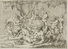 Silenus Reclining with Goats and Satyrs, n.d. Creator: Giovanni Battista Galestruzzi