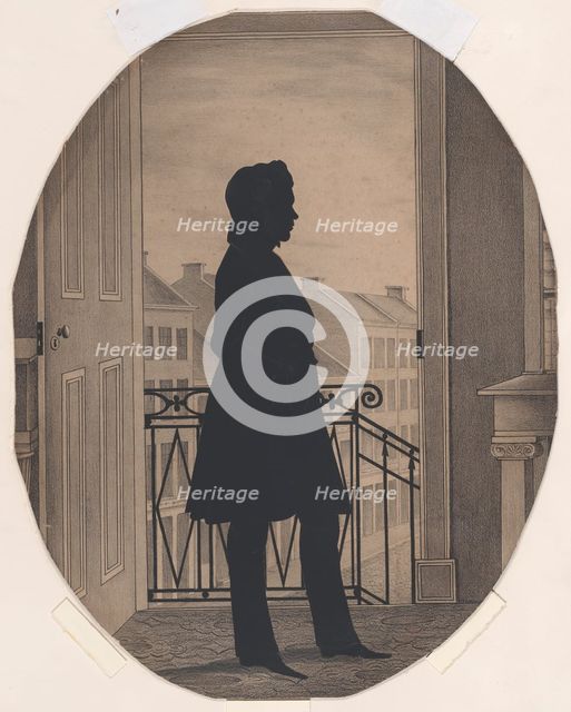 Silhouette of a Young Man Before an Open Window, Facing Right, before 1860. Creator: William Henry Brown.