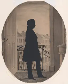 Silhouette of a Young Man Before an Open Window, Facing Right, before 1860. Creator: William Henry Brown