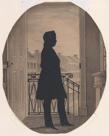 Silhouette of a Young Man Before an Open Window, Facing Right, before 1860. Creator: William Henry Brown