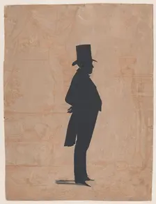 Silhouette of an unknown man in a top hat and tails, 1828-83. Creator: William Henry Brown
