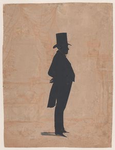 Silhouette of an unknown man in a top hat and tails, 1828-83. Creator: William Henry Brown