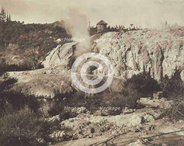 Silica terraces formed by geyser action, Whakarewarewa, Rotorua district. From the album..., 1920s.9 Creator: Harry Moult.