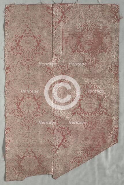 Silk Textile, late 1600s. Creator: Unknown.