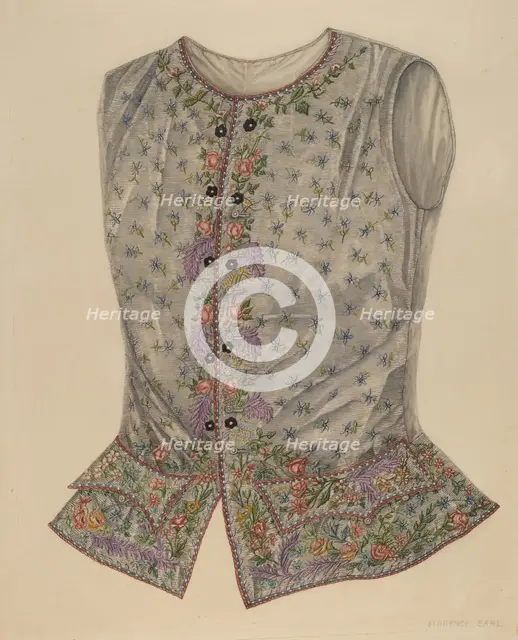 Silk Vest, c. 1938. Creator: Florence Earl.