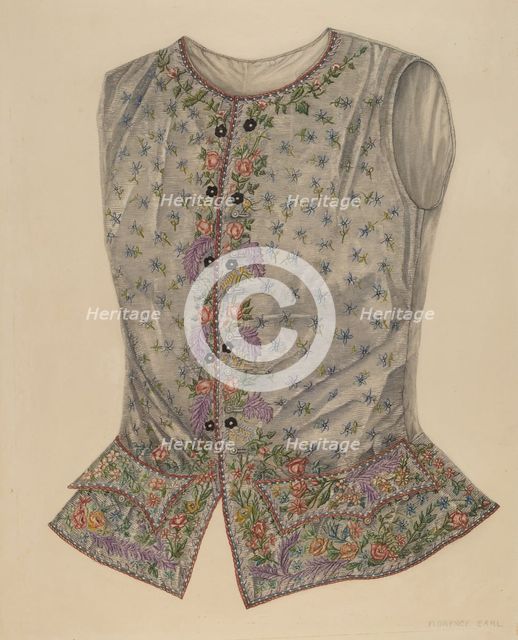 Silk Vest, c. 1938. Creator: Florence Earl.