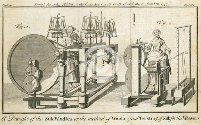 Silk weaving, 1747. Artist: Unknown.