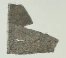Silk with Dogs and Arabic Script in Swaying Bands, 1370-1400. Creator: Unknown