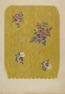 Silk with Embroidered Flowers, c. 1941. Creator: Douglas Campbell