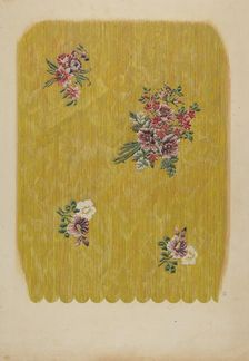 Silk with Embroidered Flowers, c. 1941. Creator: Douglas Campbell