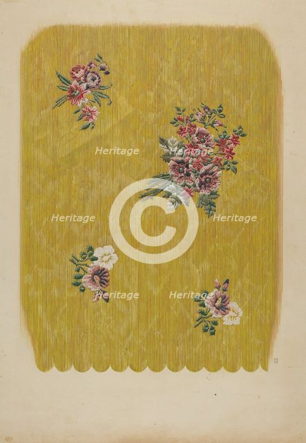 Silk with Embroidered Flowers, c. 1941. Creator: Douglas Campbell.