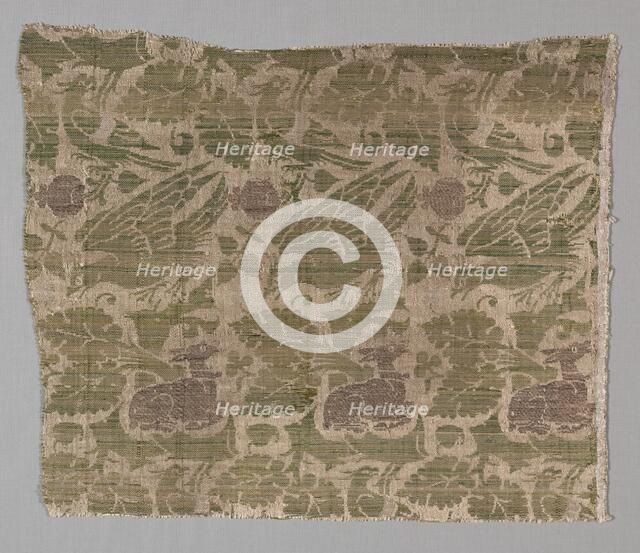 Silk and Gold Textile, 1420-1430. Creator: Unknown.