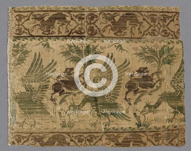 Silk and Gold Textile, 1360-1400. Creator: Unknown.