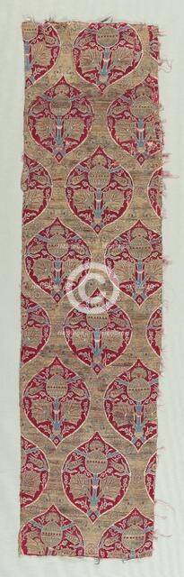 Silk and Gold Brocade Fragments, 1600-1650. Creator: Unknown.