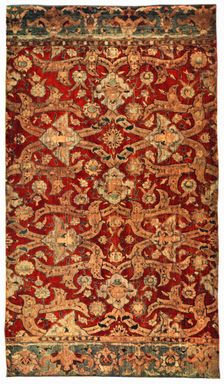 Silk and gold carpet, early 17th century, (1931).Artist: H Maclaren