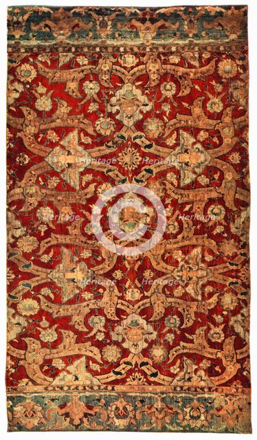 Silk and gold carpet, early 17th century, (1931).Artist: H Maclaren