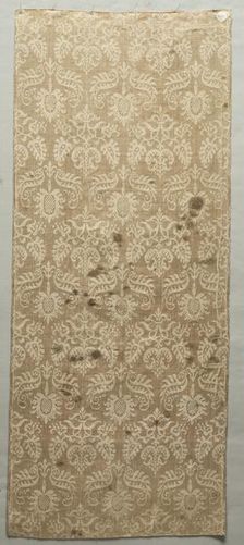 Silk and Linen Fragment, 17th century. Creator: Unknown