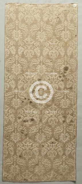 Silk and Linen Fragment, 17th century. Creator: Unknown.