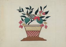 Silk Applique Quilt, c. 1936. Creator: Mildred Prince