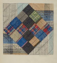 Silk Bed Quilt, c. 1941. Creator: Elgin Moncure Styll