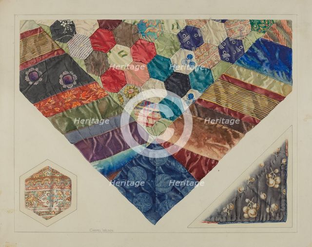 Silk Couch Cover, c. 1938. Creator: Carmel Wilson.