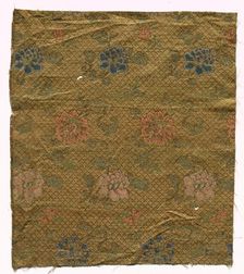 Silk Damask Fragment, 19th century. Creator: Unknown