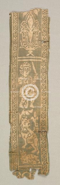 Silk Decorative Tunic Band with a Hunter, 700s. Creator: Unknown.