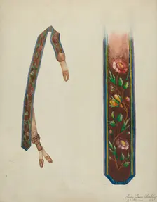 Silk Embroidered Suspenders, c. 1936. Creator: Ann Gene Buckley