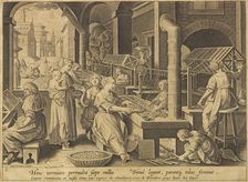 Silk Extraction (Vermis sericus), after 1640. Creator: Stradanus (Straet, van der), Johannes (1523-1605)