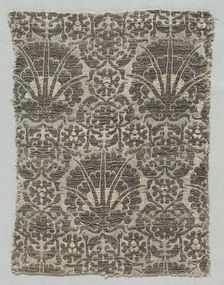Silk Fragment, 1350-1399. Creator: Unknown